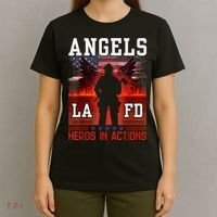 Proud La Firefighters Lafd Los Angeles Firefighters Hero Usa T-Shirt thumb 4