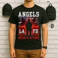 Proud La Firefighters Lafd Los Angeles Firefighters Hero Usa T-Shirt thumb 6