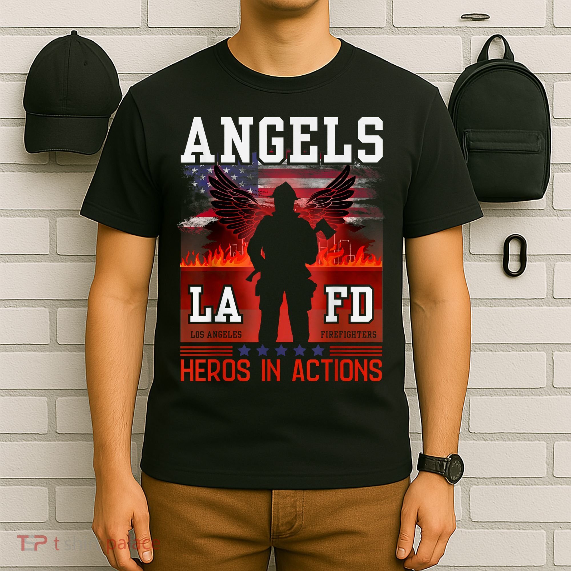 Proud La Firefighters Lafd Los Angeles Firefighters Hero Usa T-Shirt