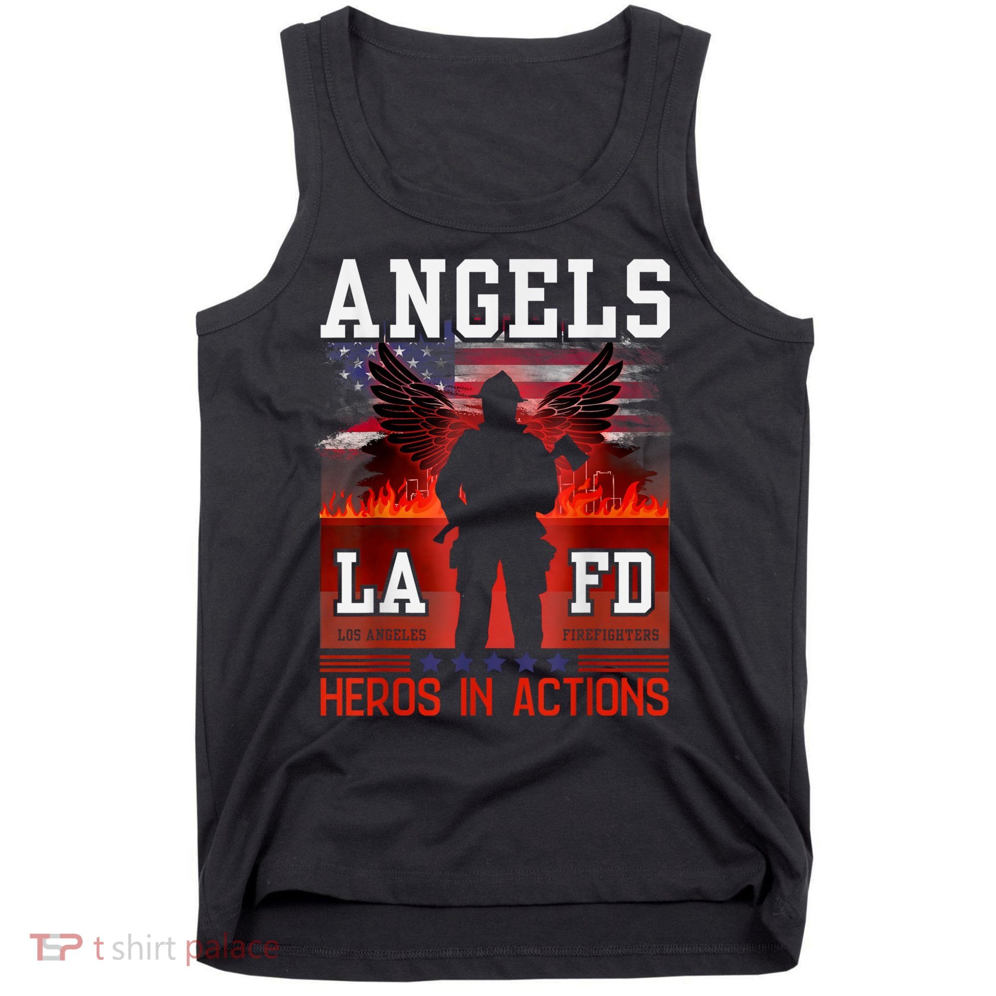 Proud La Firefighters Lafd Los Angeles Firefighters Hero Usa Tank Top