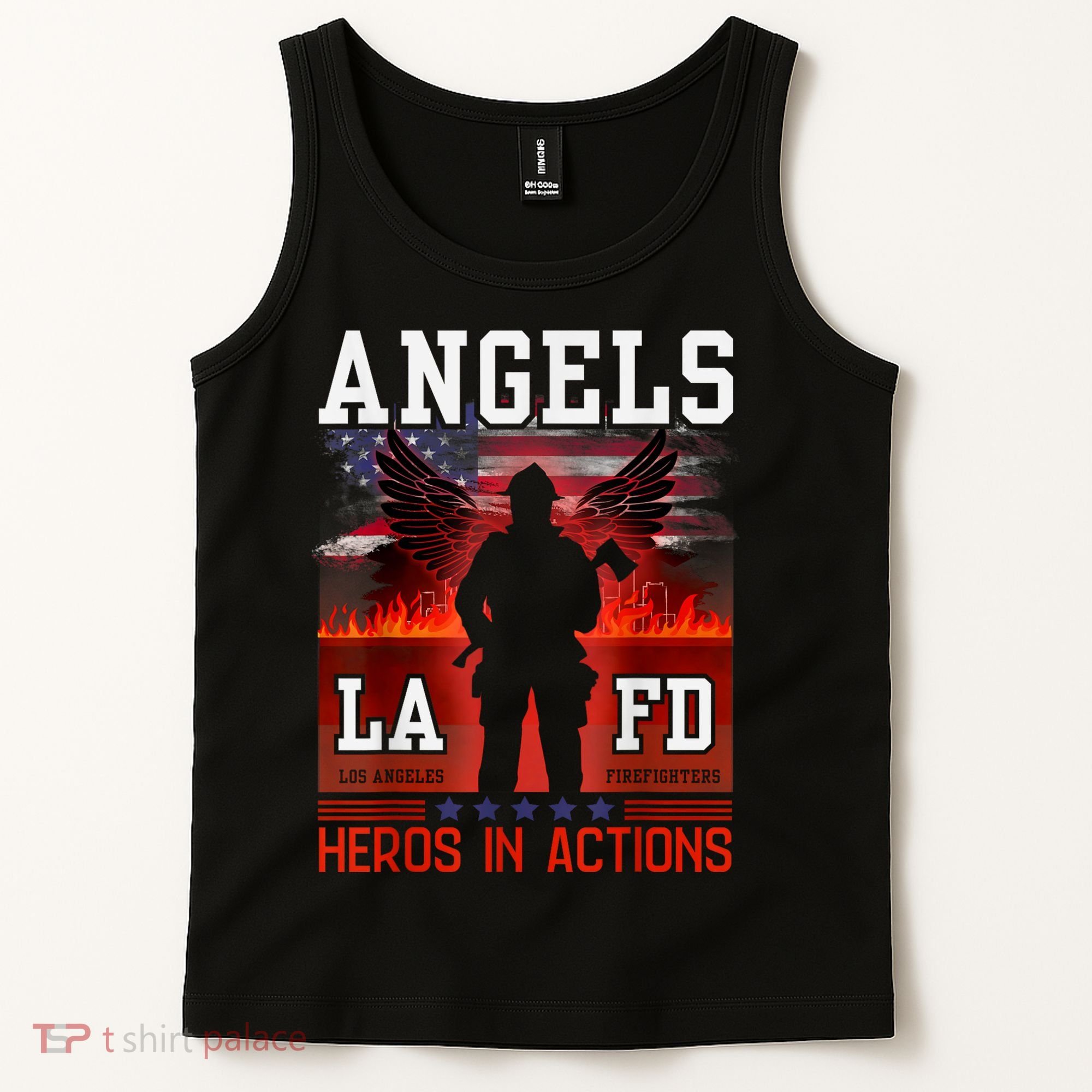 Proud La Firefighters Lafd Los Angeles Firefighters Hero Usa Tank Top