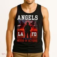Proud La Firefighters Lafd Los Angeles Firefighters Hero Usa Tank Top thumb 3