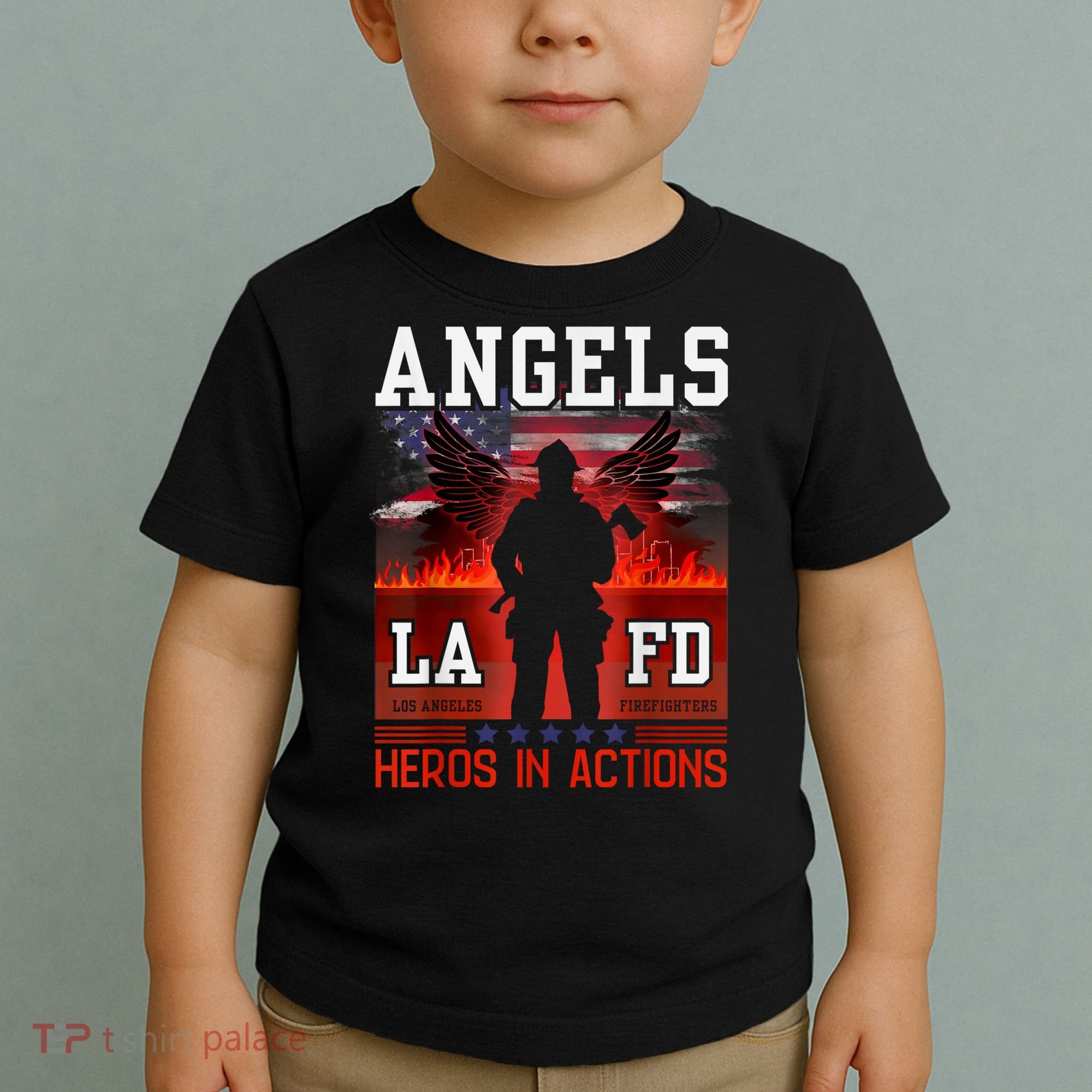 Proud La Firefighters Lafd Los Angeles Firefighters Hero Usa Toddler T-Shirt