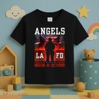 Proud La Firefighters Lafd Los Angeles Firefighters Hero Usa Toddler T-Shirt thumb 3