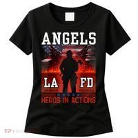 Proud La Firefighters Lafd Los Angeles Firefighters Hero Usa Women's T-Shirt thumb 0