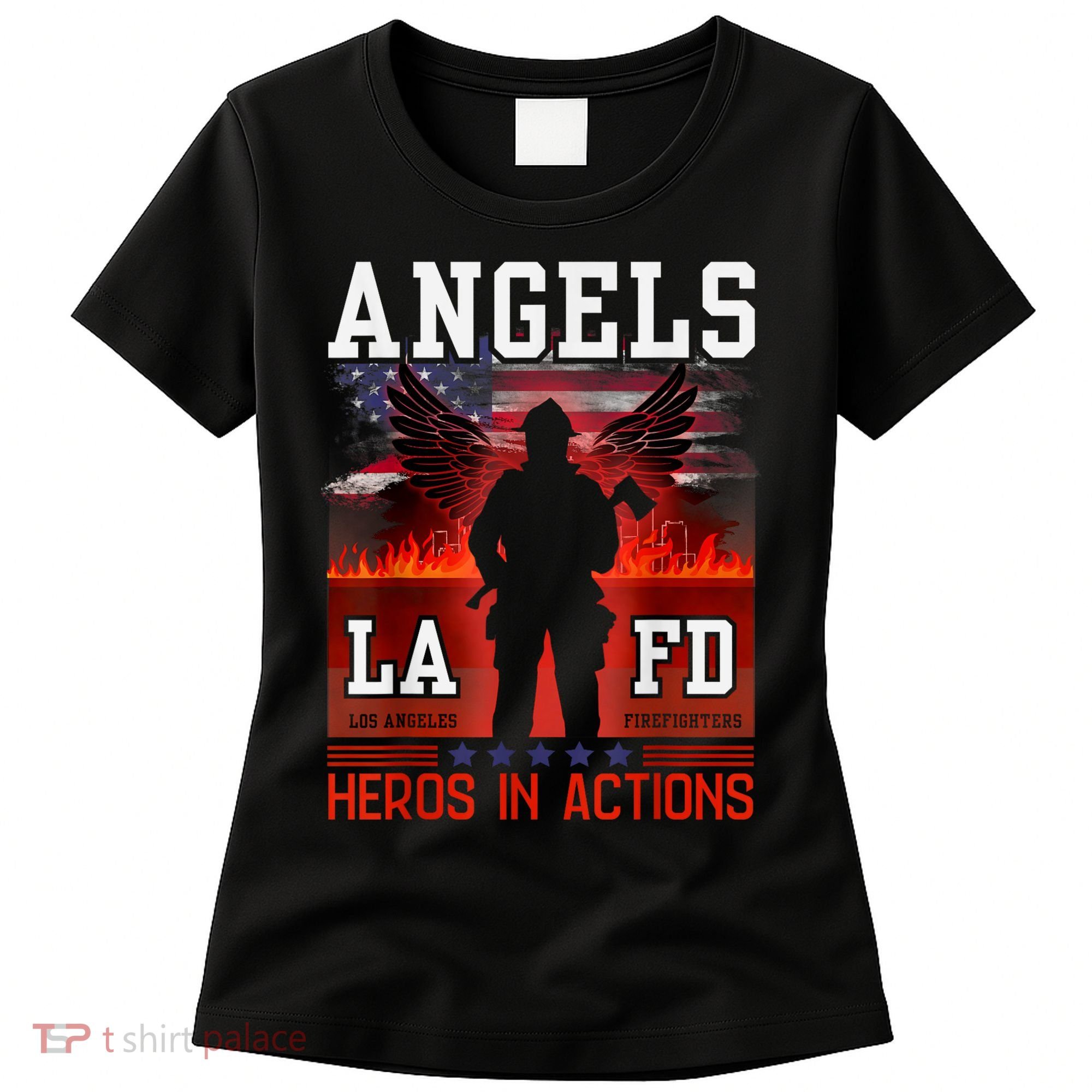 Proud La Firefighters Lafd Los Angeles Firefighters Hero Usa Women's T-Shirt