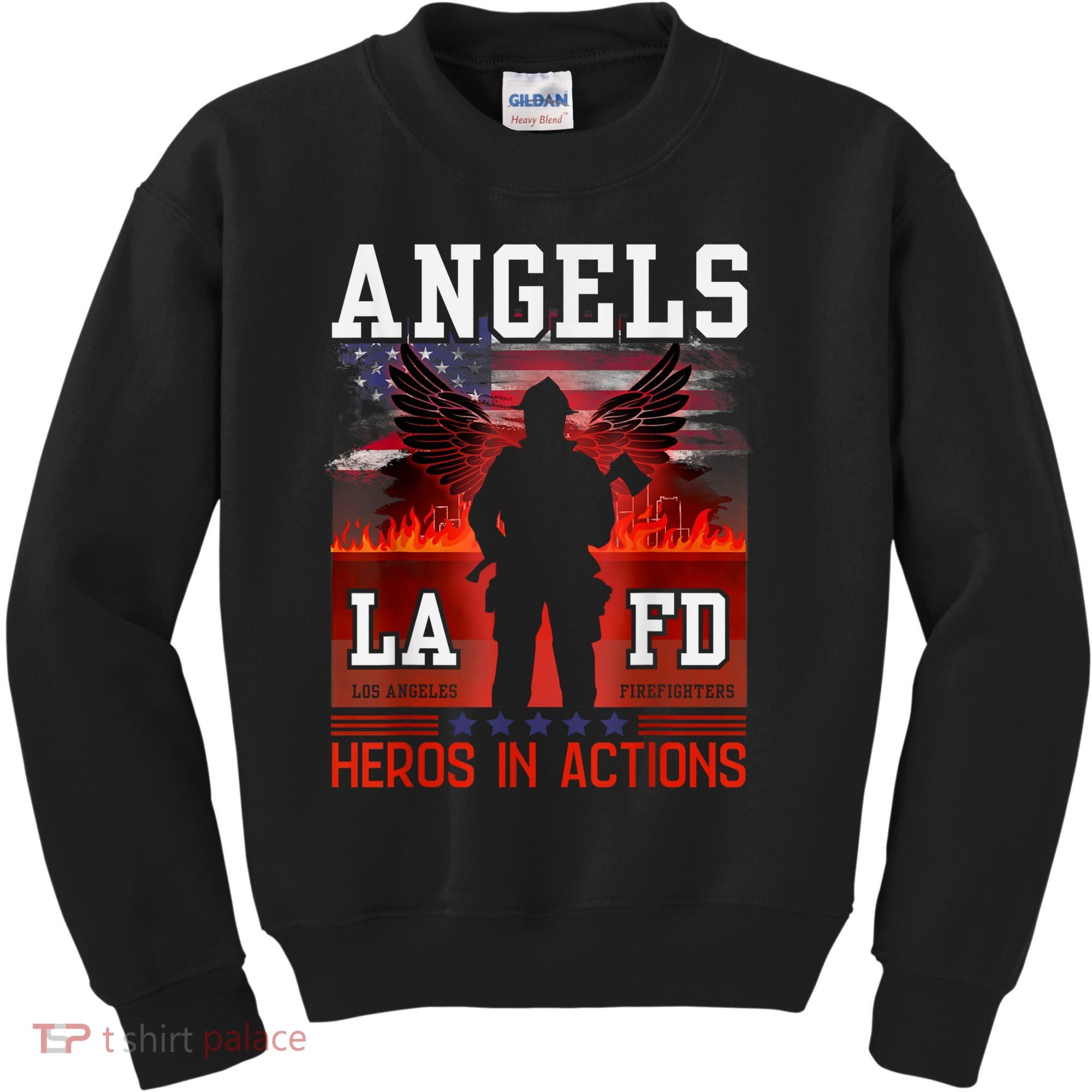 Proud La Firefighters Lafd Los Angeles Firefighters Hero Usa Kids Sweatshirt