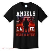 Proud La Firefighters Lafd Los Angeles Firefighters Hero Usa Kids T-Shirt thumb 0
