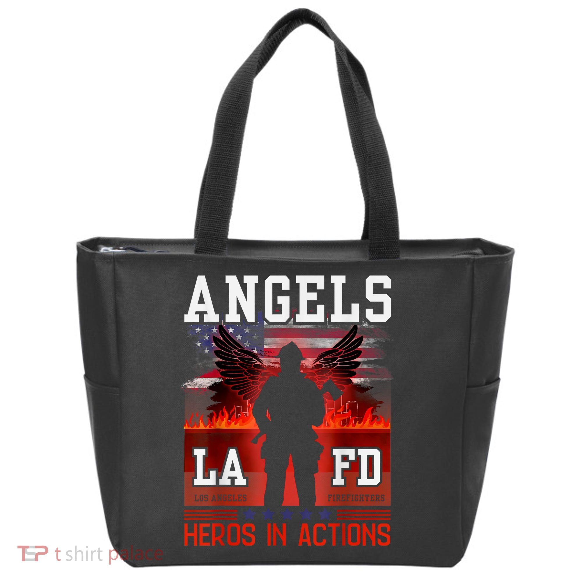 Proud La Firefighters Lafd Los Angeles Firefighters Hero Usa Tote Bag
