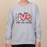 Peace Love Football Mom Cute Women's Sweatshirt thumb 0