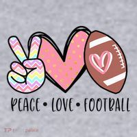 Peace Love Football Mom Cute Women's Sweatshirt thumb 2