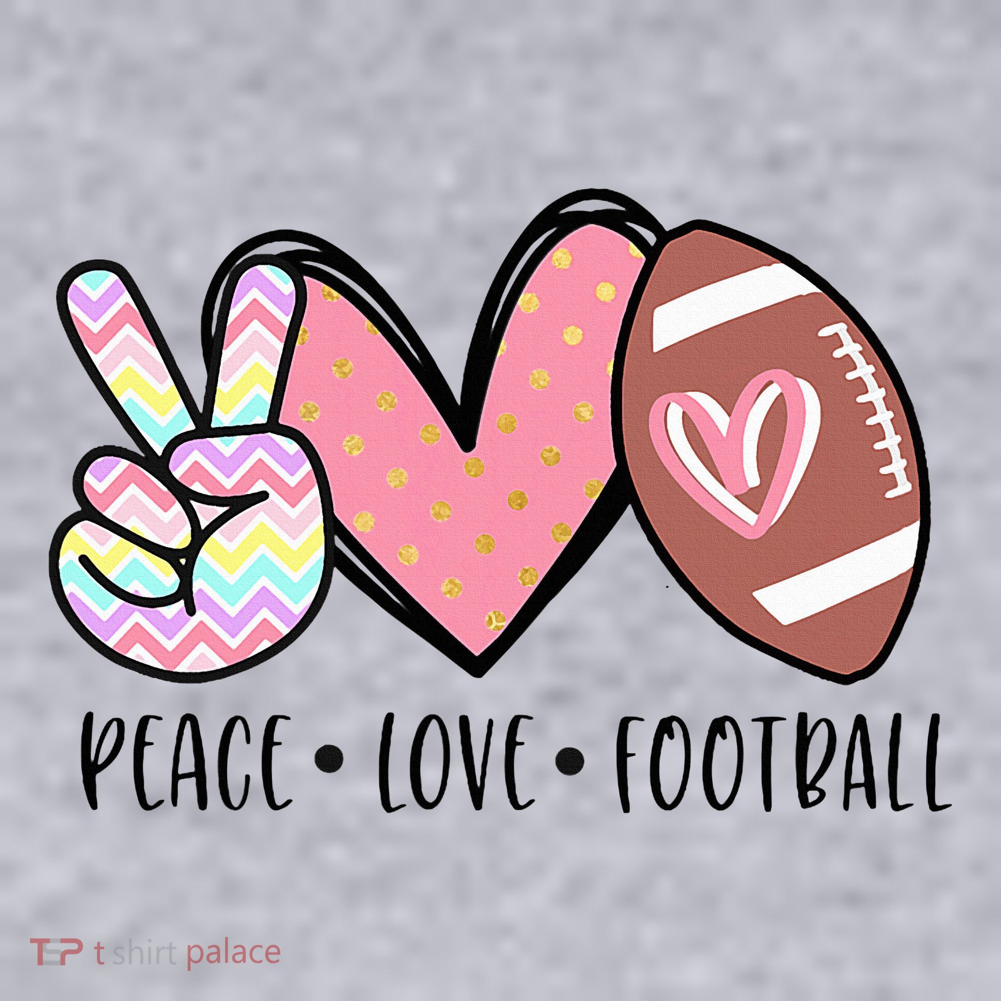 Peace Love Football Mom Cute Women's Sweatshirt