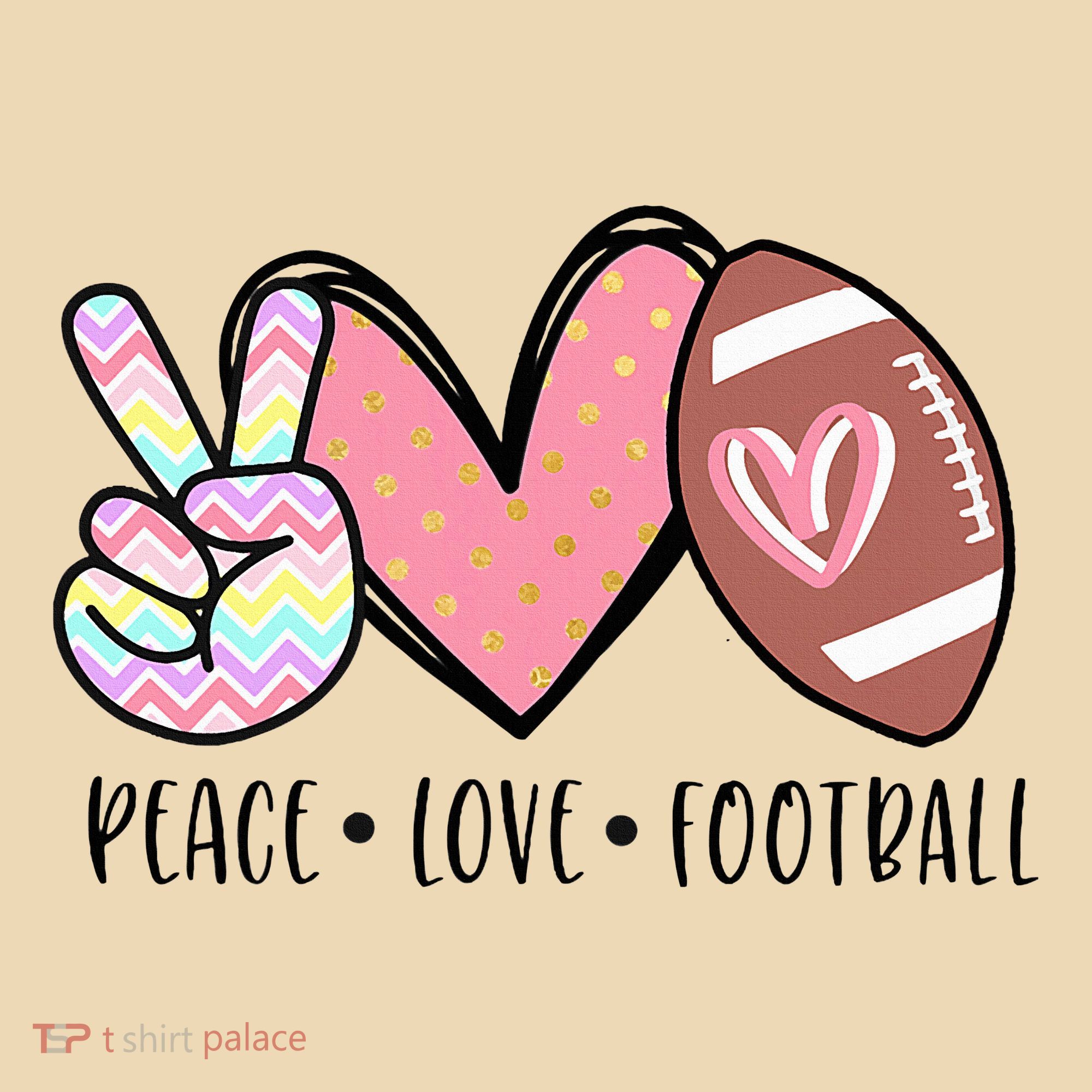 Peace Love Football Mom Cute Tote Bag