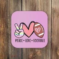 Peace Love Football Mom Cute Coaster thumb 0
