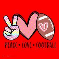 Peace Love Football Mom Cute Santa Hat thumb 1