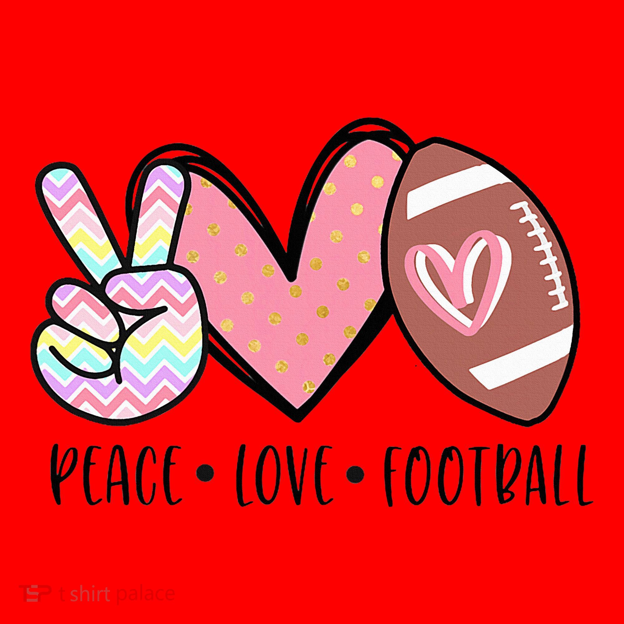 Peace Love Football Mom Cute Santa Hat