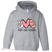 Peace Love Football Mom Cute Toddler Hoodie thumb 0