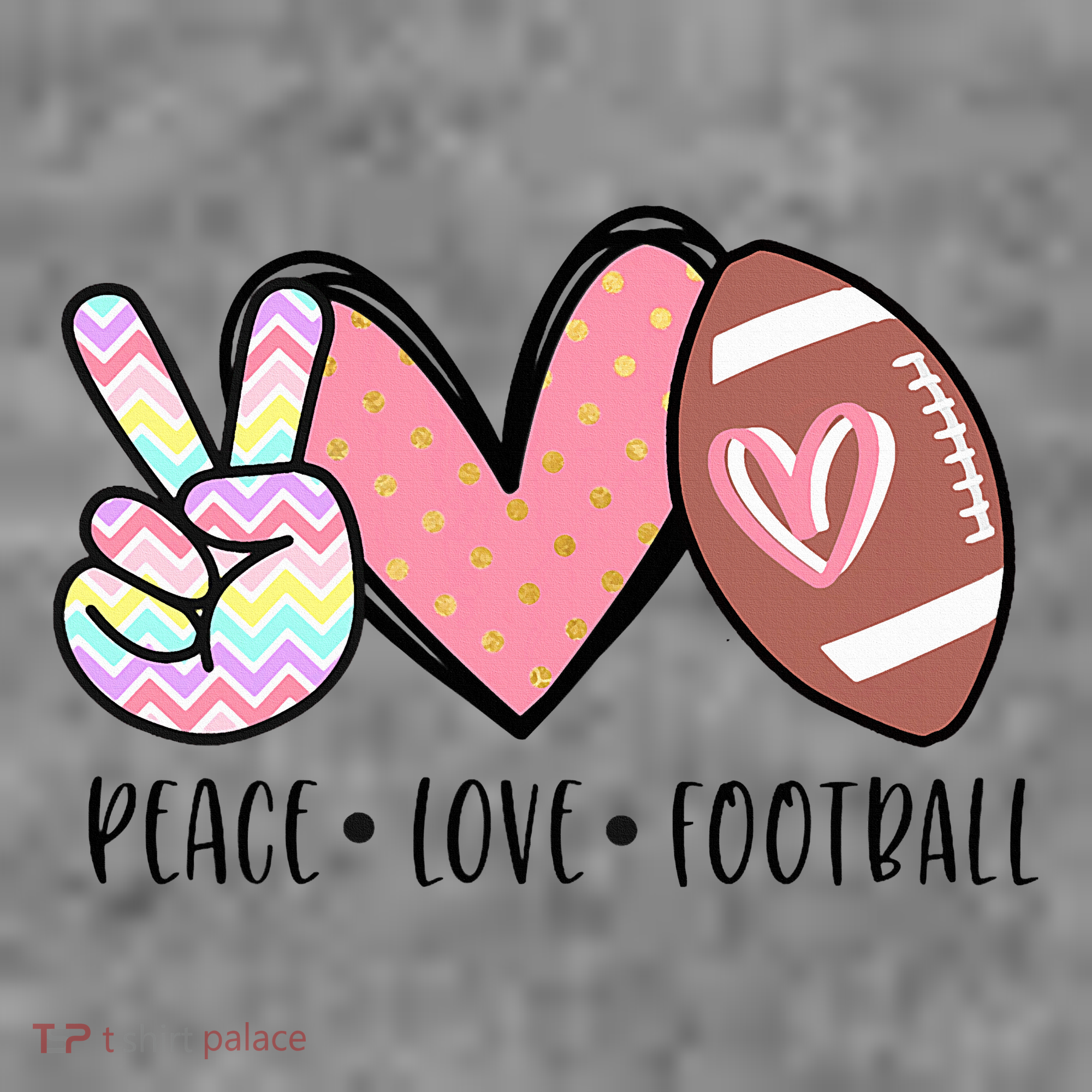 Peace Love Football Mom Cute Toddler Hoodie