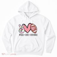 Peace Love Football Mom Cute Hoodie thumb 0