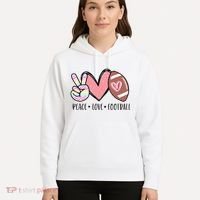 Peace Love Football Mom Cute Hoodie thumb 5