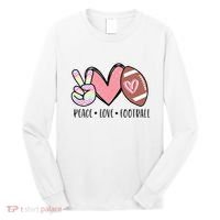 Peace Love Football Mom Cute Long Sleeve Shirt thumb 0