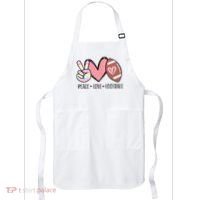 Peace Love Football Mom Cute Apron thumb 0