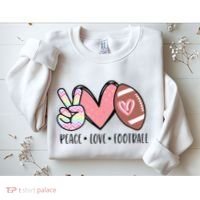 Peace Love Football Mom Cute Sweatshirt thumb 2