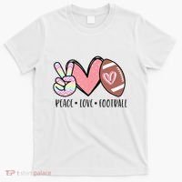 Peace Love Football Mom Cute T-Shirt thumb 0