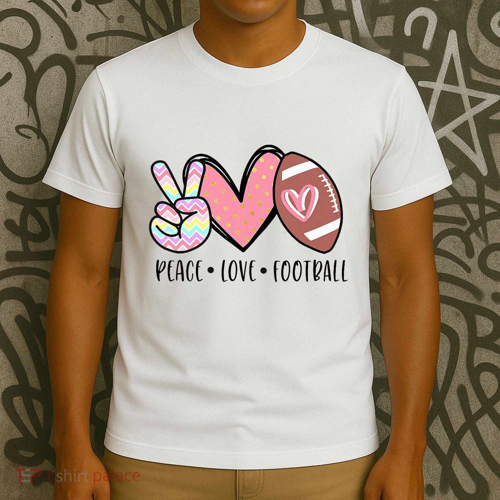 Peace Love Football Mom Cute T-Shirt