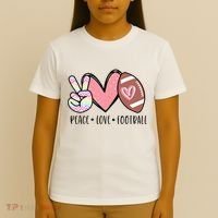 Peace Love Football Mom Cute T-Shirt thumb 4