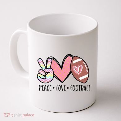 Peace Love Football Mom Cute Coffee Mug