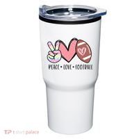 Peace Love Football Mom Cute Tumbler thumb 0