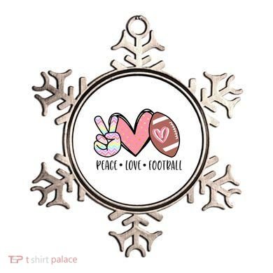 Peace Love Football Mom Cute Ornament