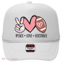 Peace Love Football Mom Cute Hat thumb 0