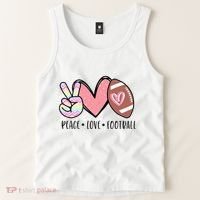 Peace Love Football Mom Cute Tank Top thumb 2