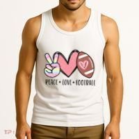 Peace Love Football Mom Cute Tank Top thumb 3