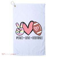 Peace Love Football Mom Cute Golf Towel thumb 0
