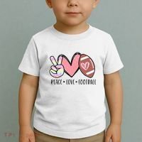 Peace Love Football Mom Cute Toddler T-Shirt thumb 2