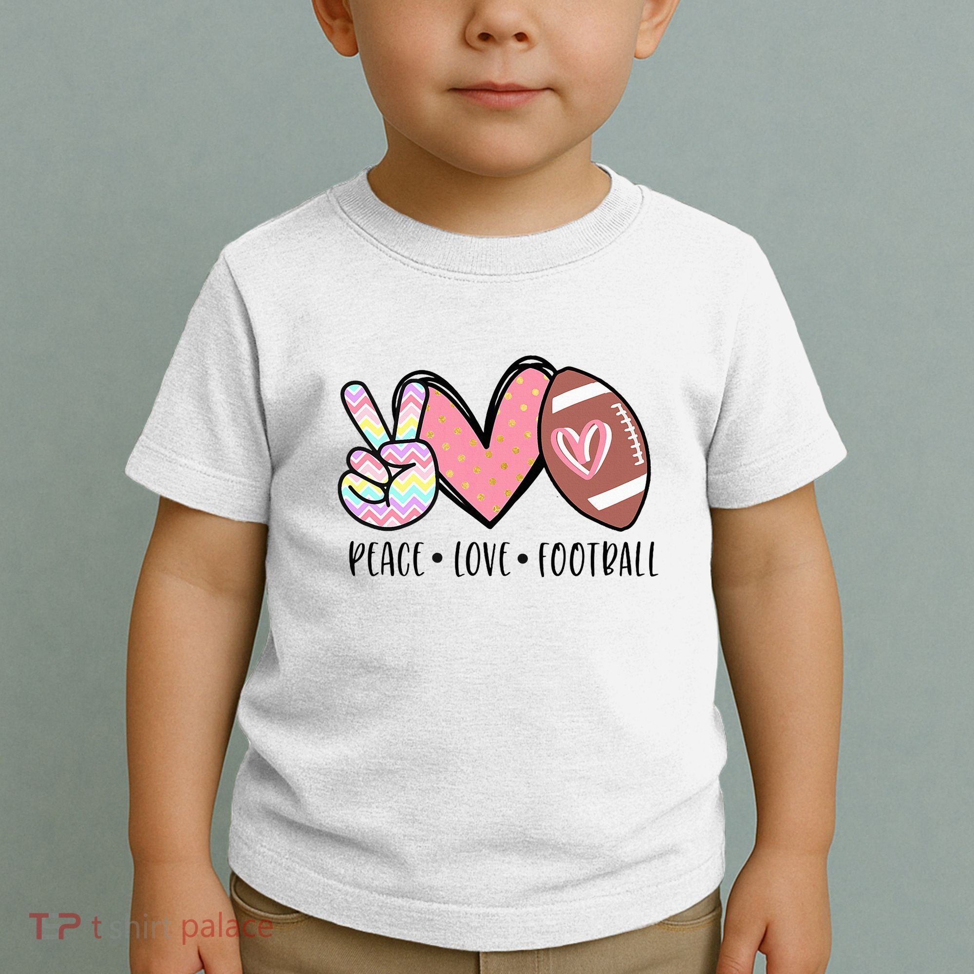 Peace Love Football Mom Cute Toddler T-Shirt