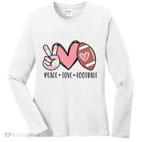 Peace Love Football Mom Cute Women's Long Sleeve Shirt thumb 0