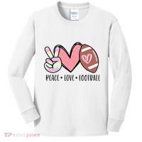 Peace Love Football Mom Cute Kids Long Sleeve Shirt thumb 0
