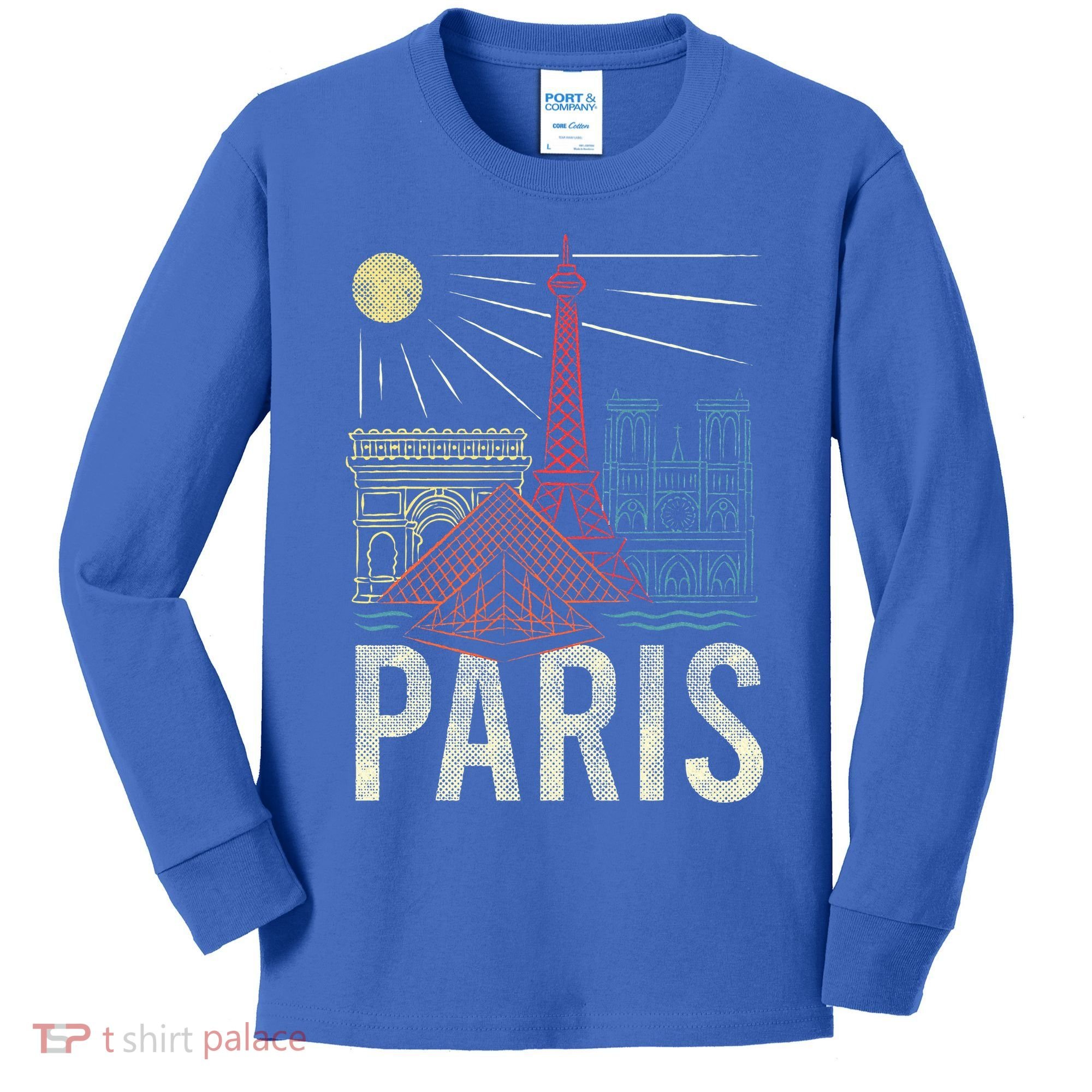 Paris Lover France Tourist Paris Art Paris Kids Long Sleeve Shirt