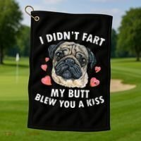 Pug Lover Funny Pug Funny Dog Golf Towel thumb 1