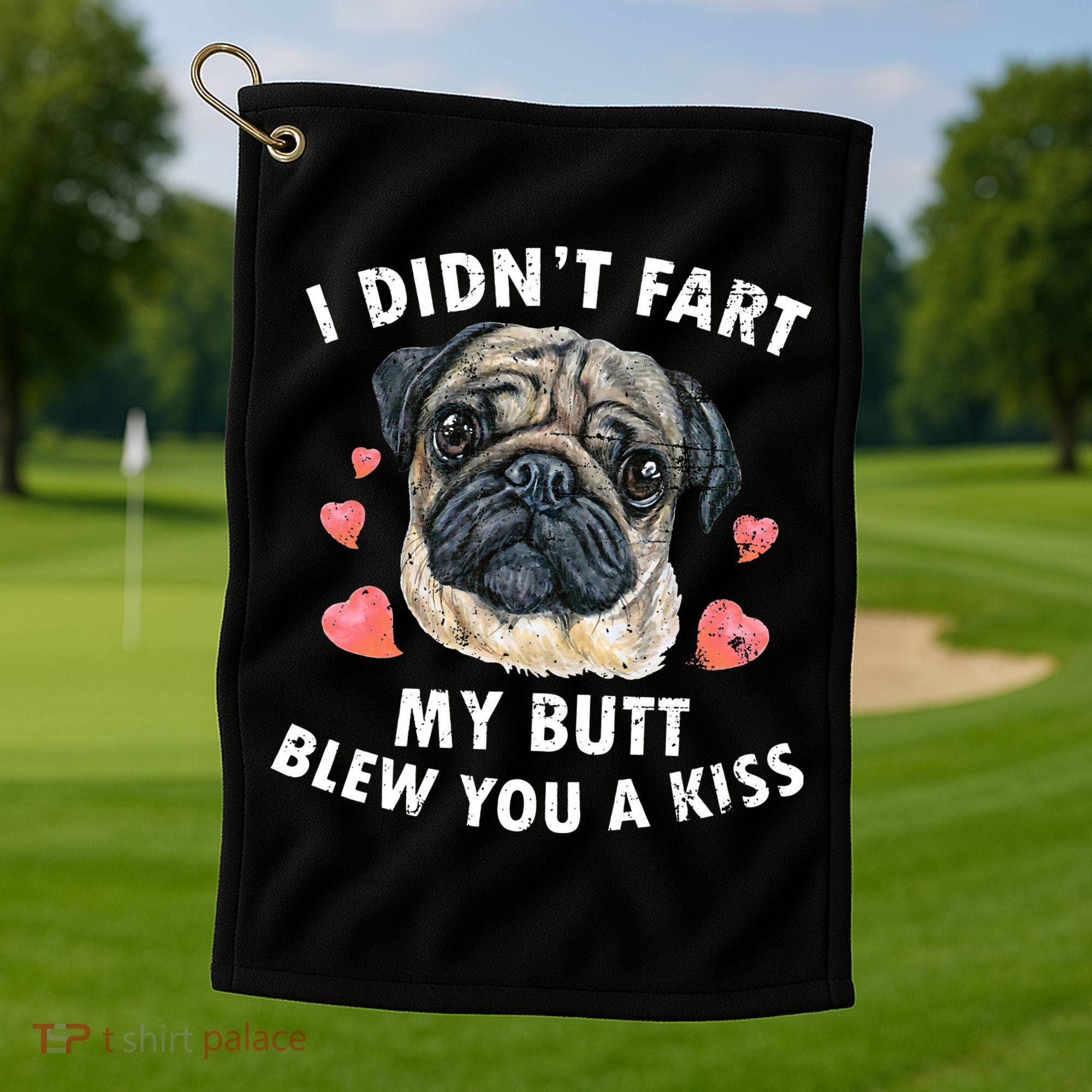 Pug Lover Funny Pug Funny Dog Golf Towel