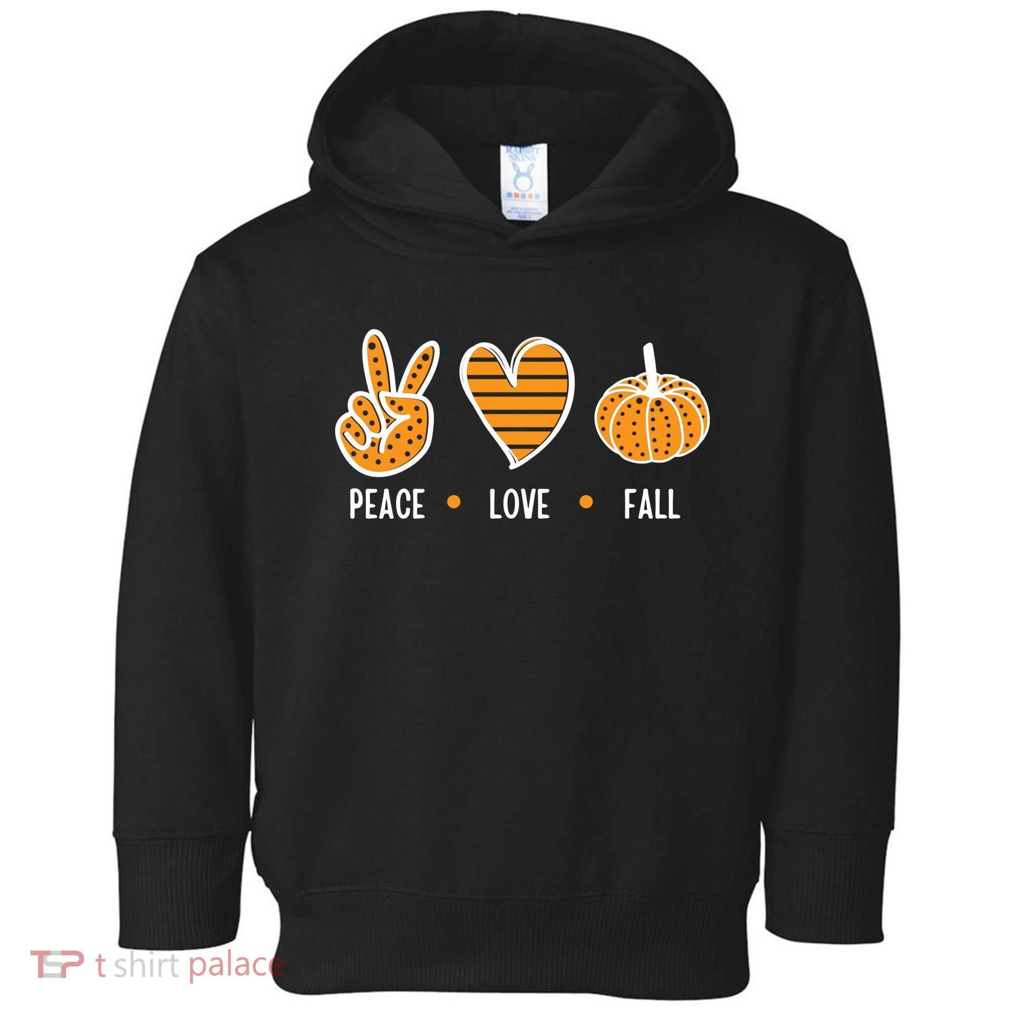 Peace Love Fall Cute Autumn Toddler Hoodie