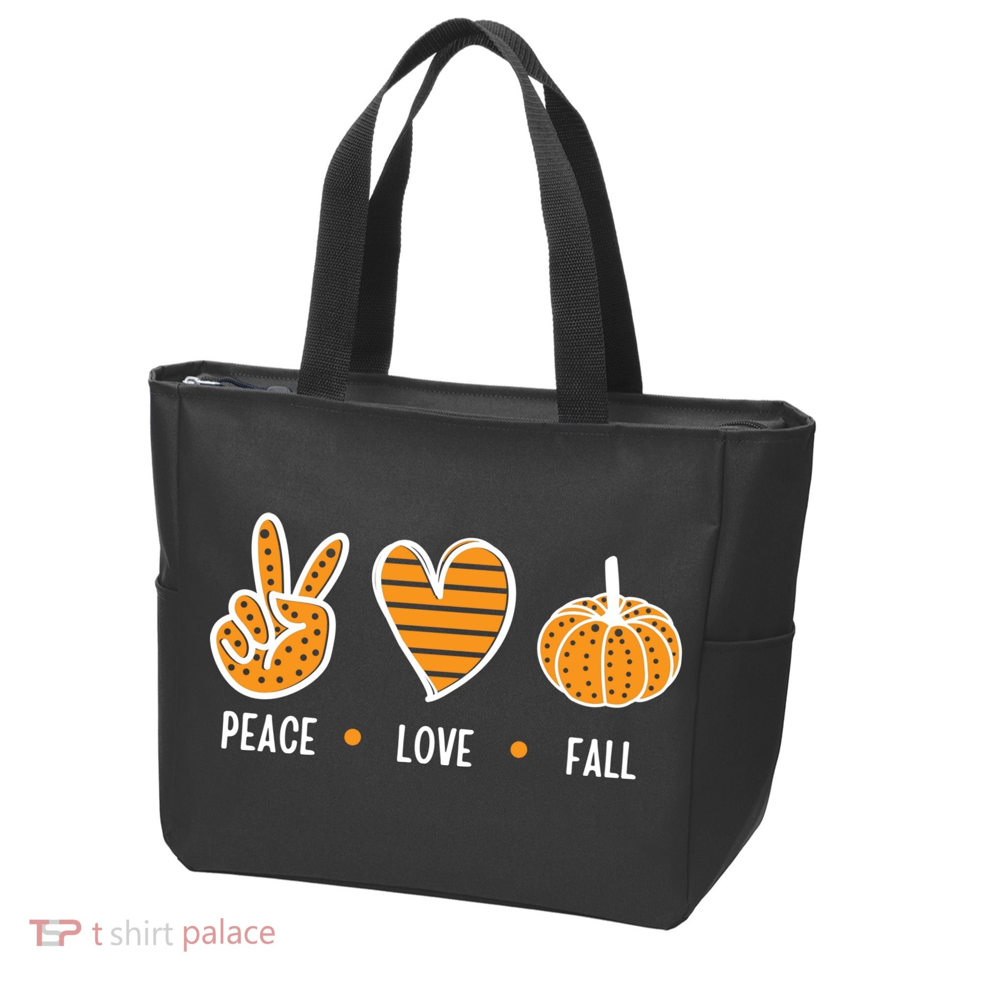 Peace Love Fall Cute Autumn Tote Bag