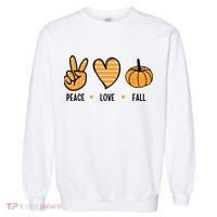 Peace Love Fall Cute Autumn Garment-Dyed Sweatshirt thumb 0