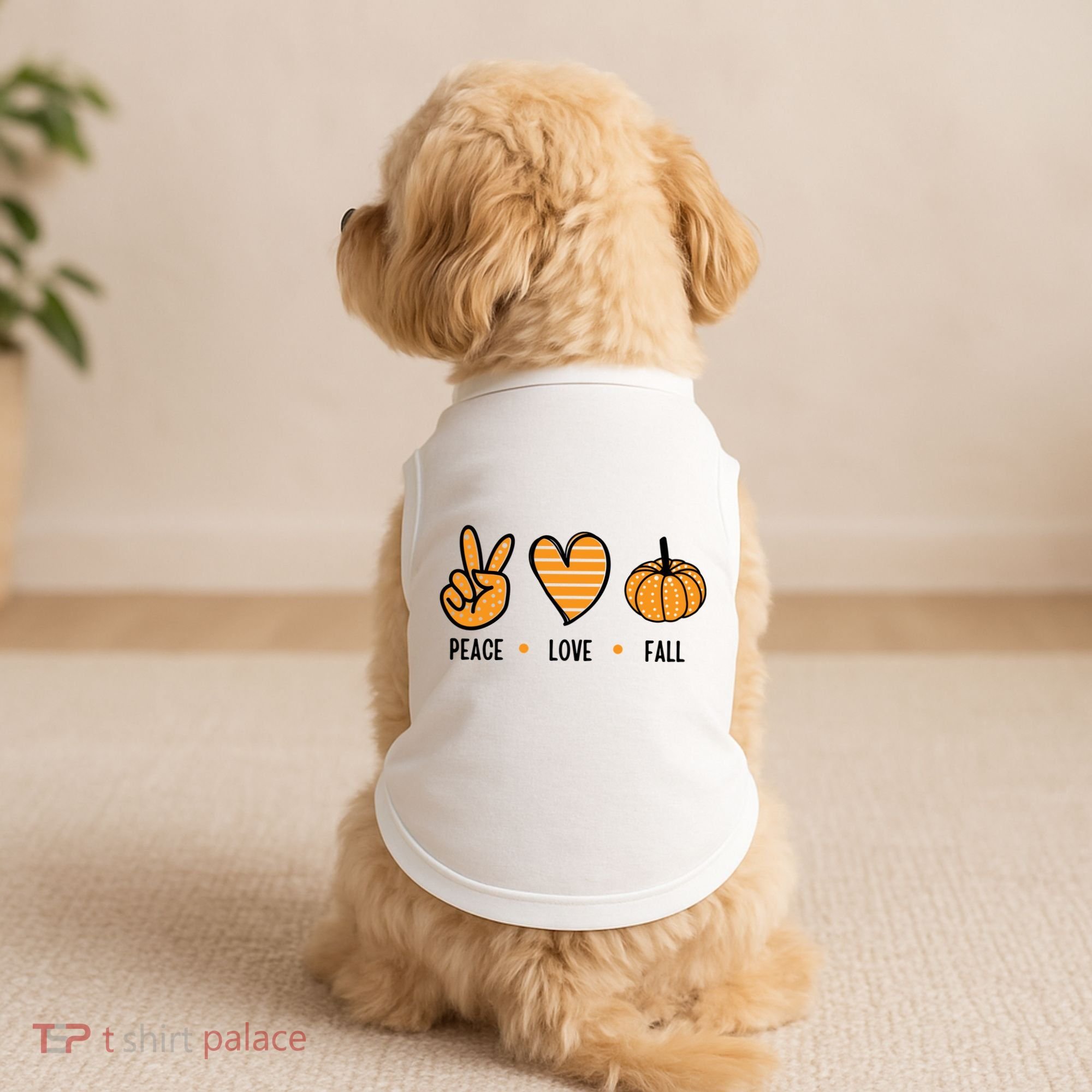 Peace Love Fall Cute Autumn Doggie Tank