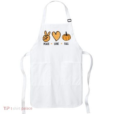 Peace Love Fall Cute Autumn Apron