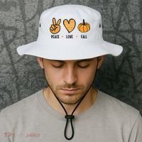 Peace Love Fall Cute Autumn Bucket Hat thumb 2